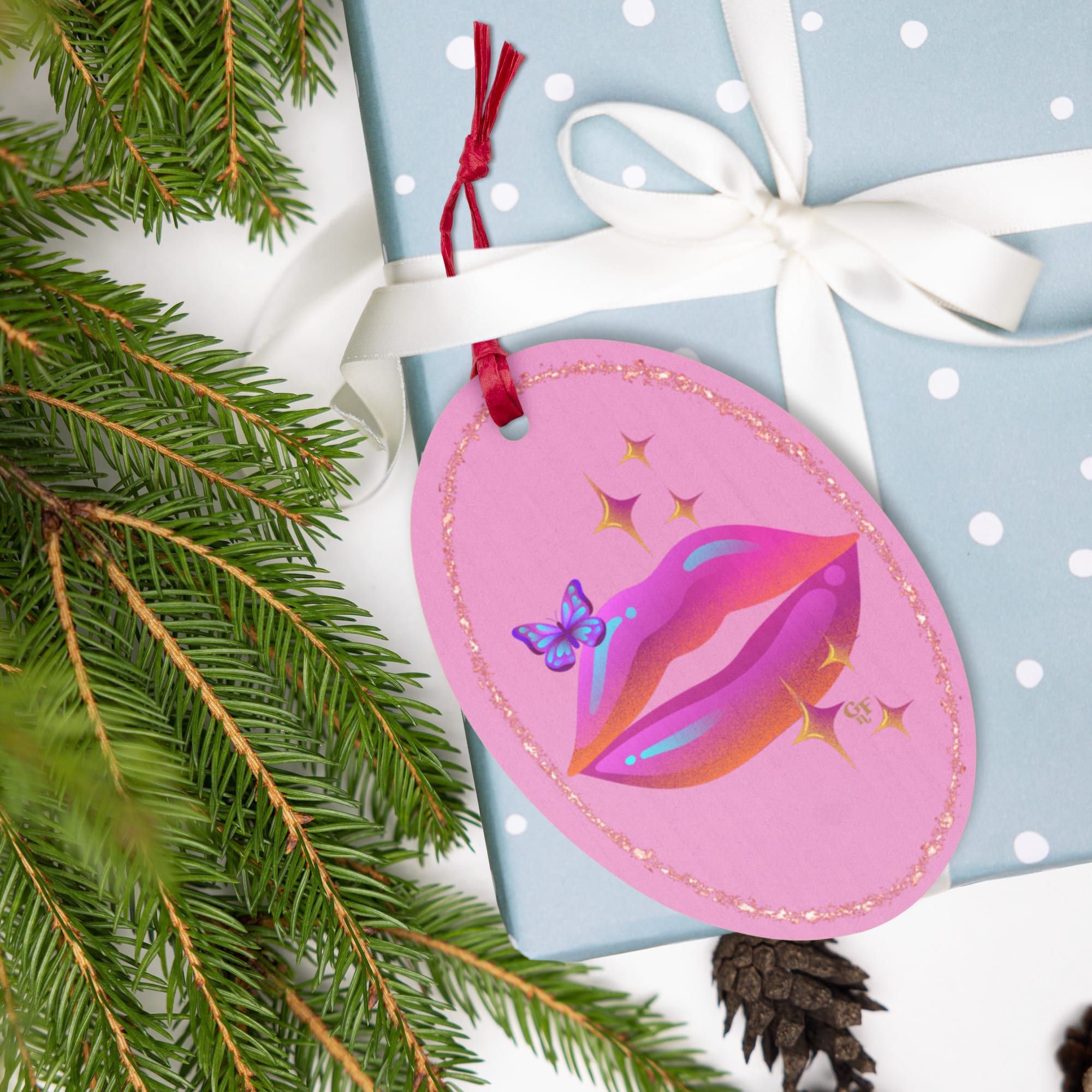 Let It Glow Oval Ornament - Celebrate Queen - Lavendar Rose - Image 3