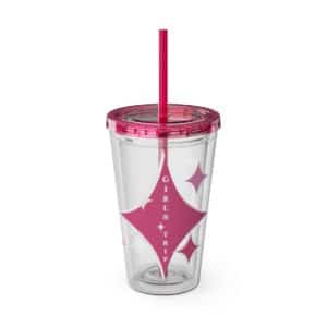 Diamond Are A Girl's BFF Girl's Trip Sunsplash Tumbler with Straw, 16oz
