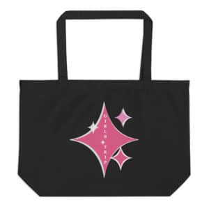 Diamonds Are A Girl’s BFF Girl's Trip Large Eco Cotton Tote - Pink Diamonds Glam
