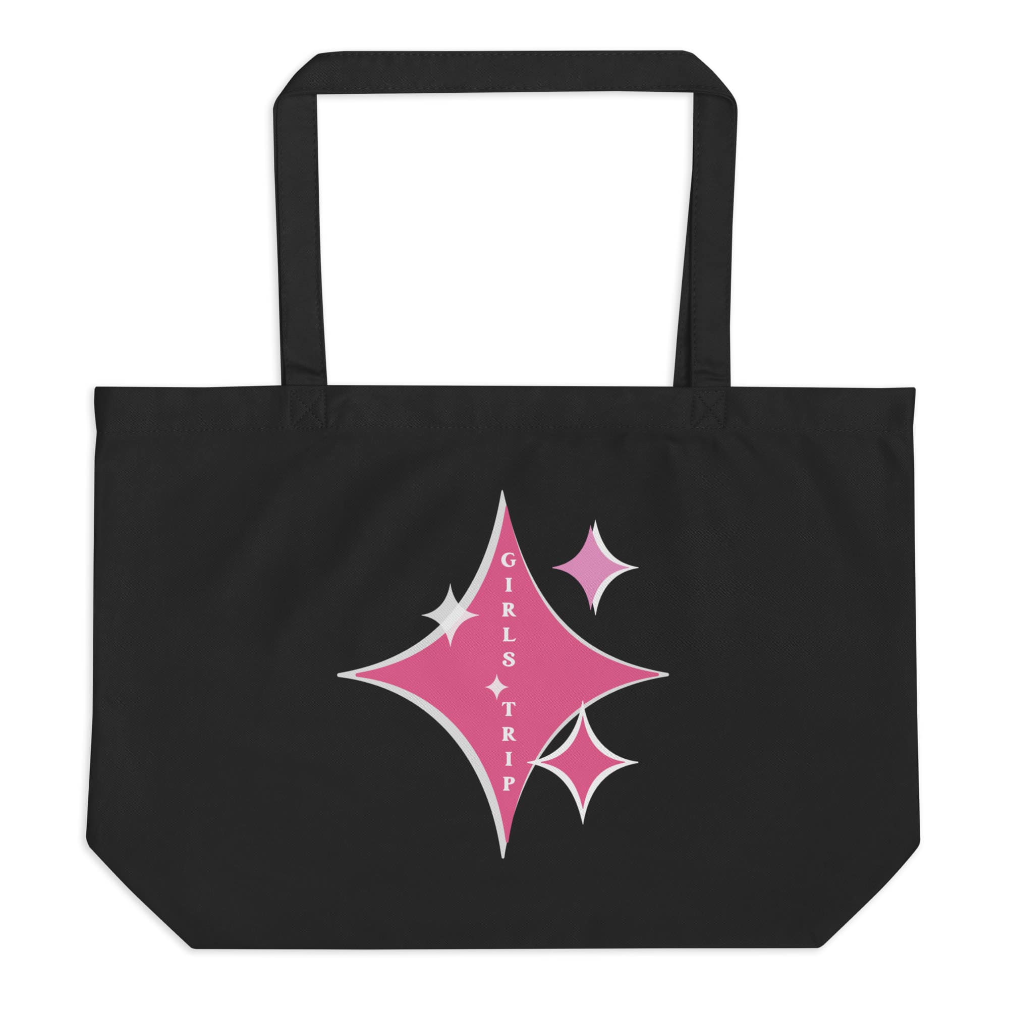 Diamonds Are A Girl’s BFF Girl's Trip Large Eco Cotton Tote - Pink Diamonds Glam
