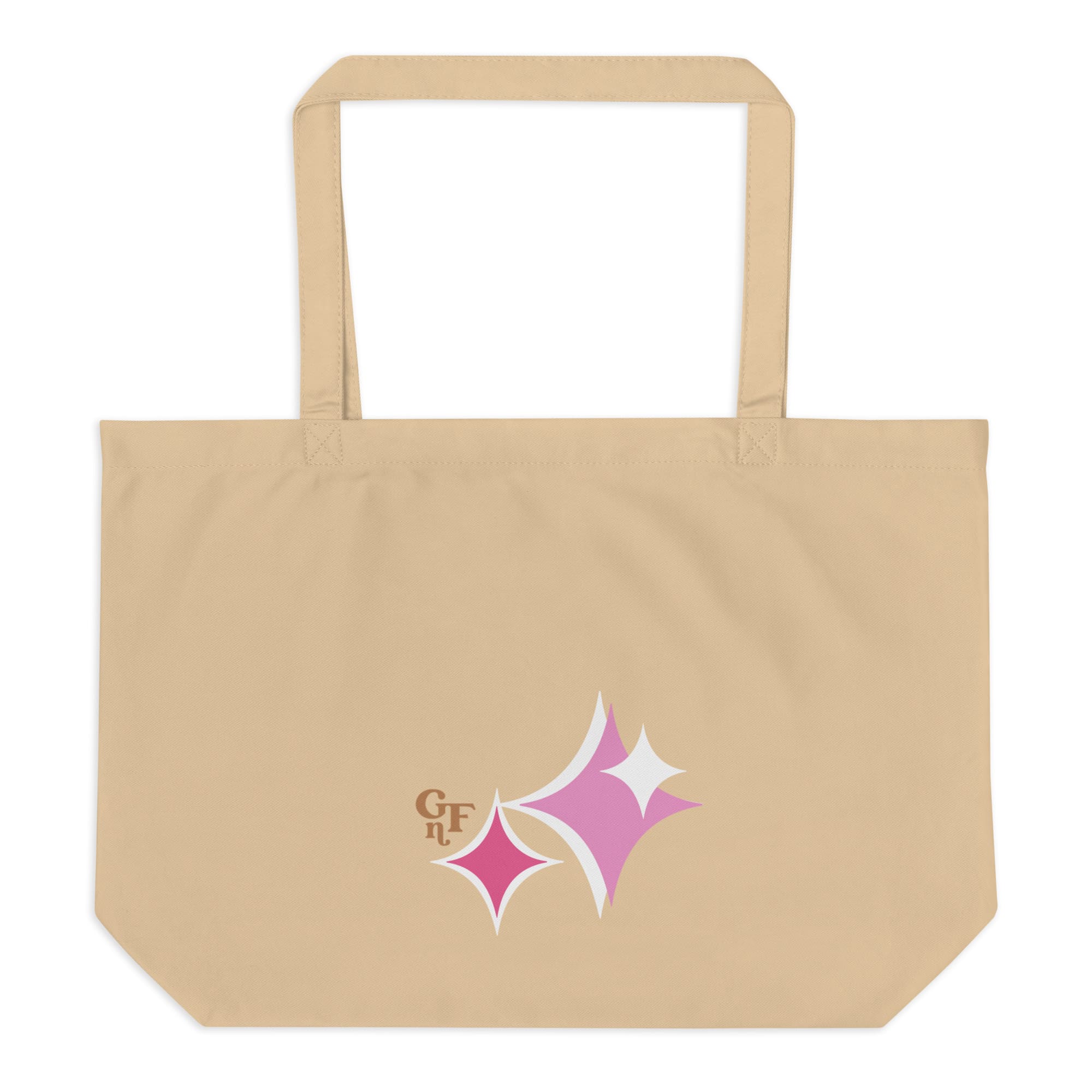 Diamonds Are A Girl’s BFF Girl's Trip Large Eco Cotton Tote - Pink Diamonds Glam - Image 9