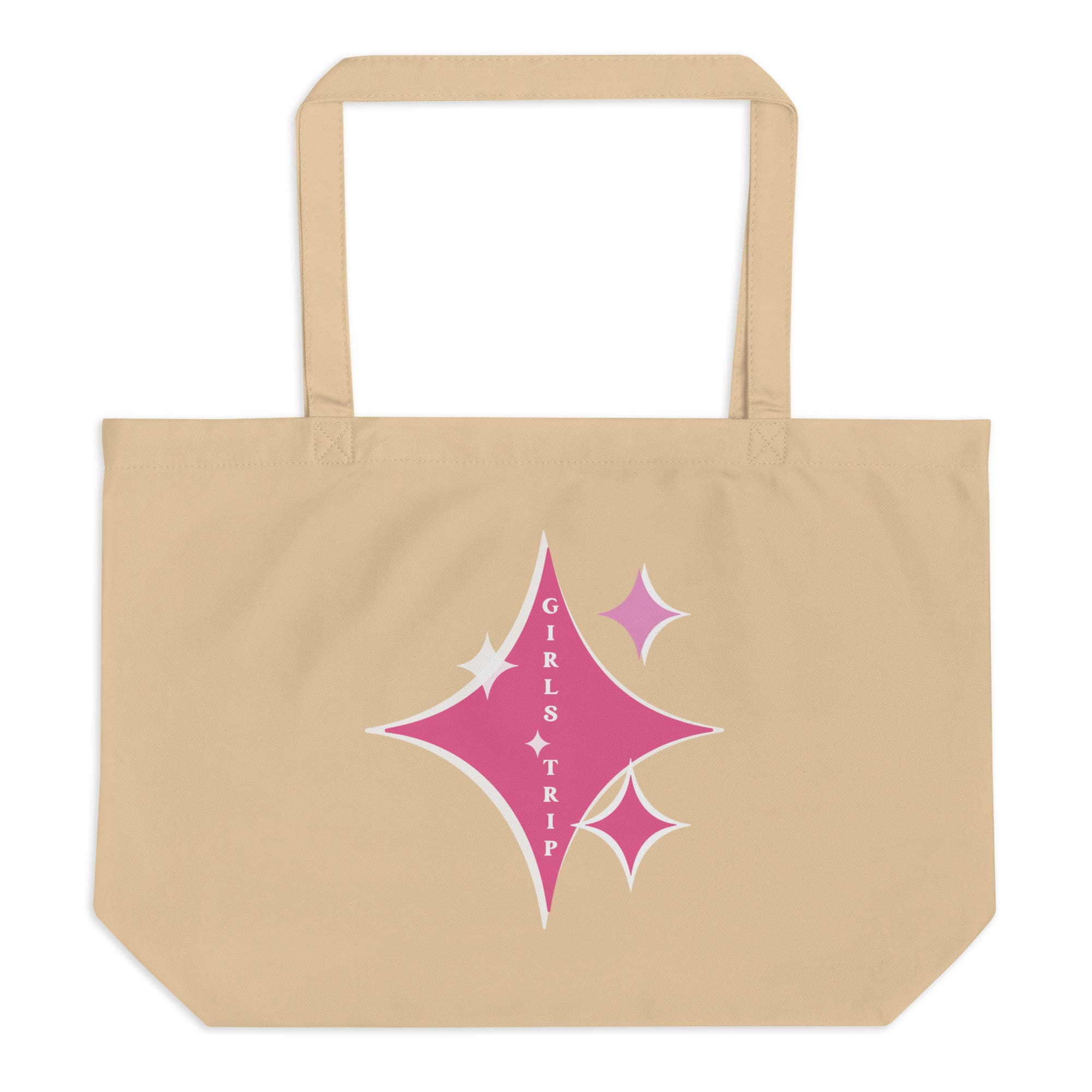 Diamonds Are A Girl’s BFF Girl's Trip Large Eco Cotton Tote - Pink Diamonds Glam - Image 8