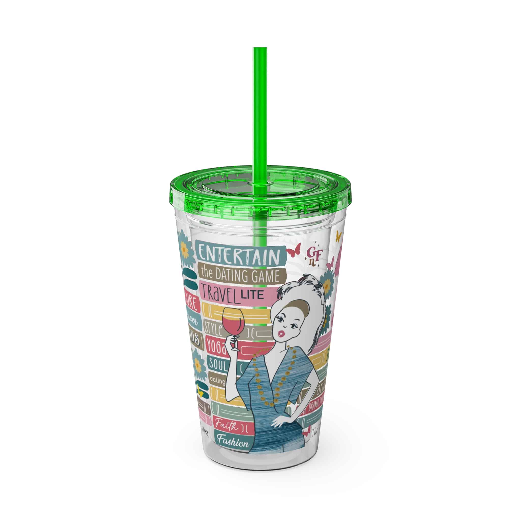 Ms. Extra Sunsplash Tumbler with Straw, 16oz - 2 - Image 7