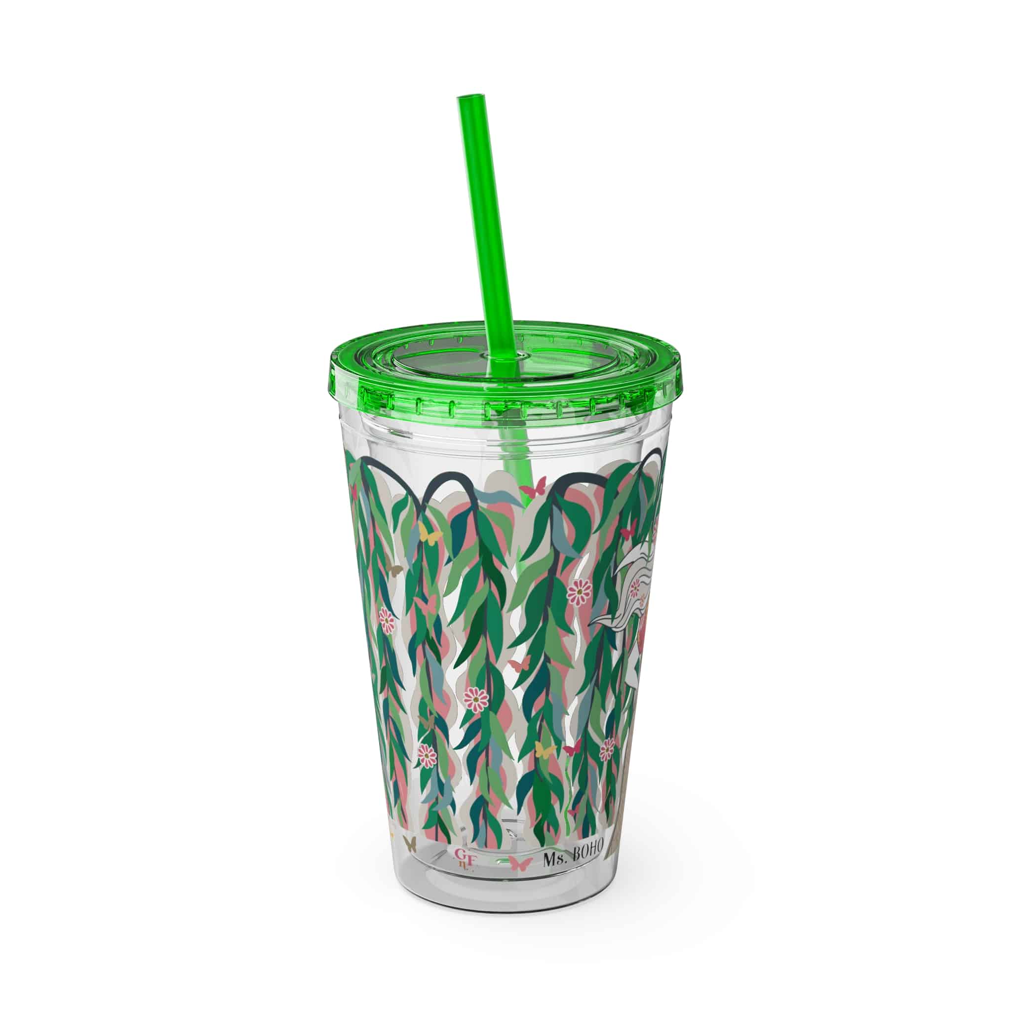 Ms. Boho Sunsplash Tumbler with Straw, 16oz - Image 2