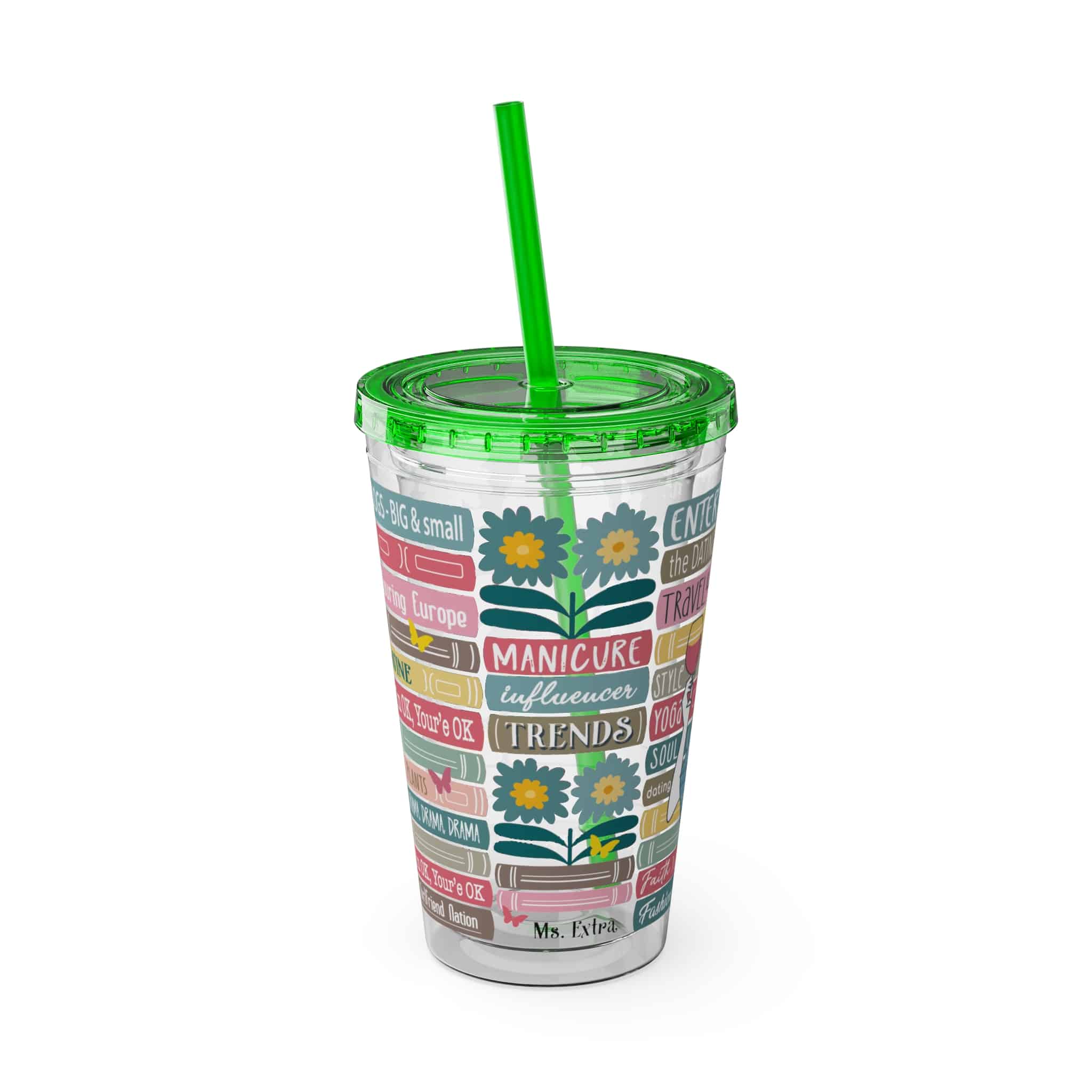 Ms. Extra Sunsplash Tumbler with Straw, 16oz - 2 - Image 8