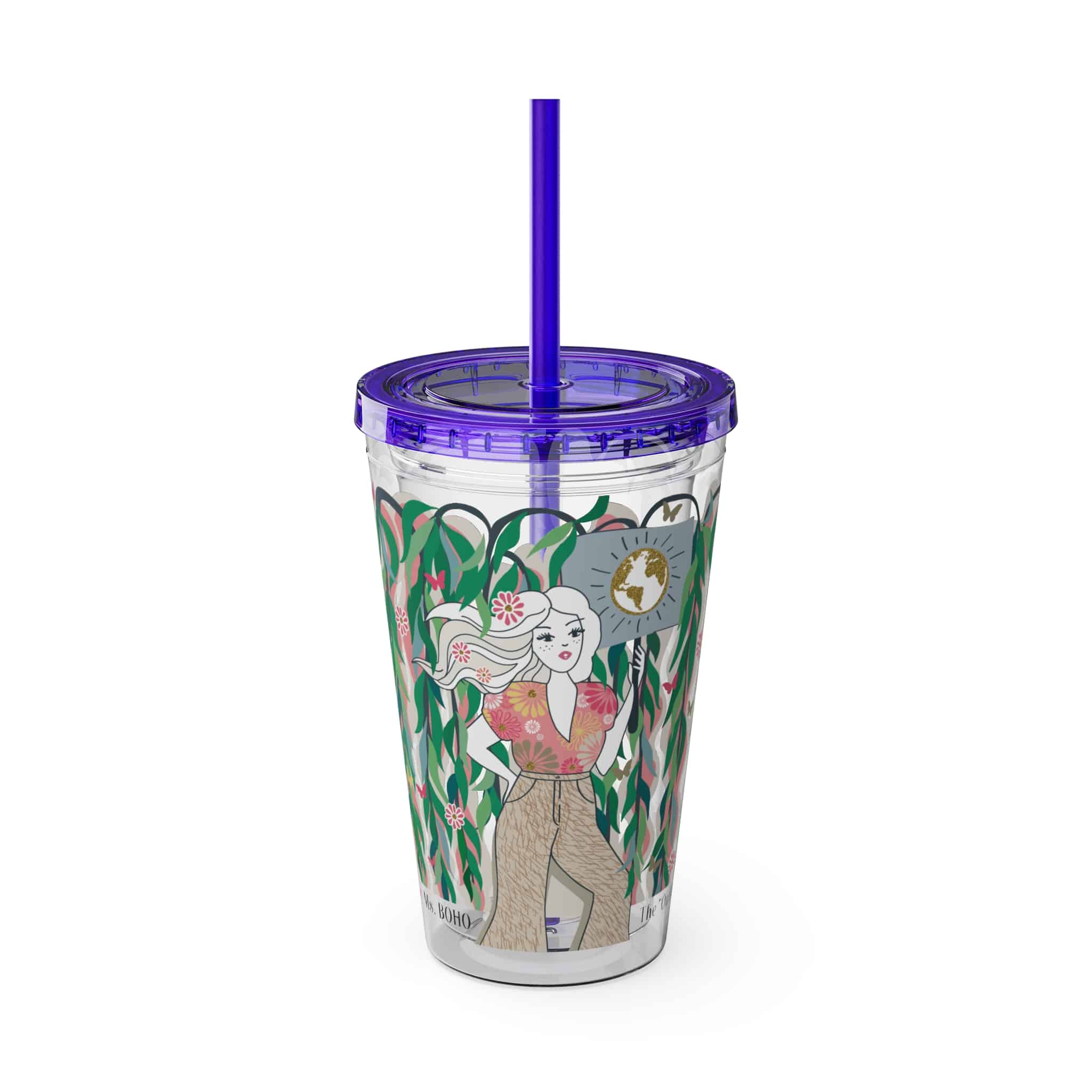 Ms. Boho Sunsplash Tumbler with Straw, 16oz - Image 31