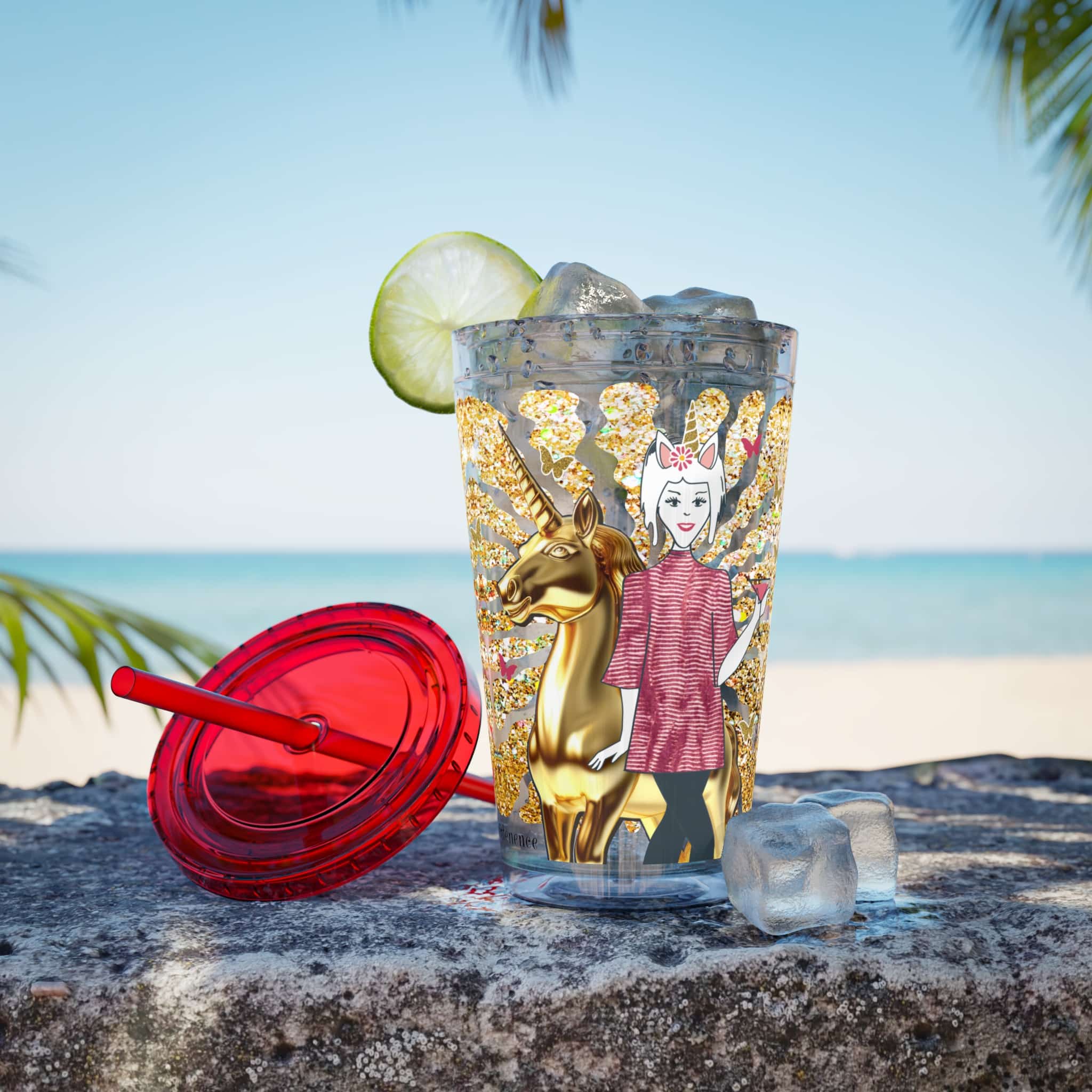 Ms. High Maintenance Sunsplash Tumbler with Straw, 16oz - Image 5