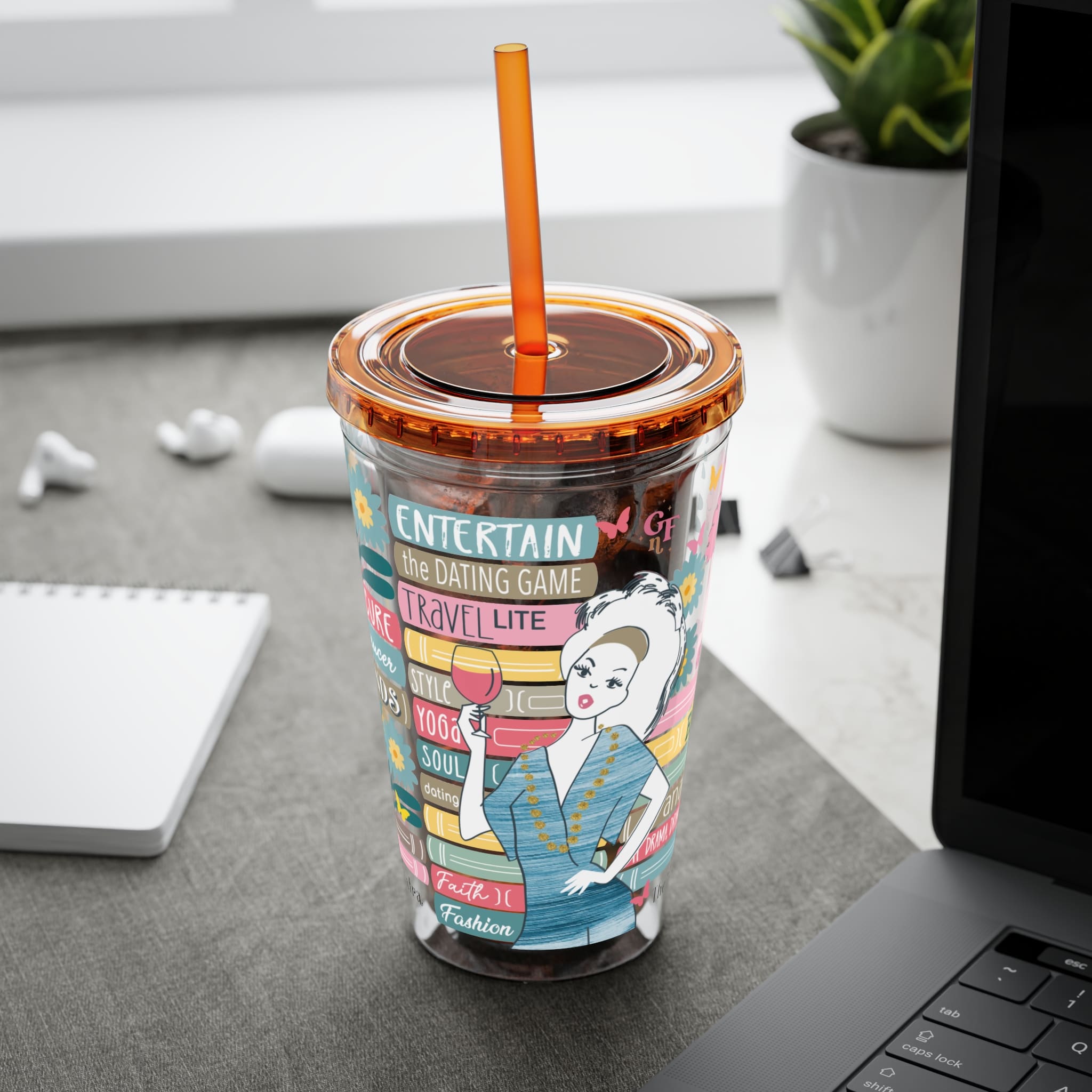 Ms. Extra Sunsplash Tumbler with Straw, 16oz - 2 - Image 6