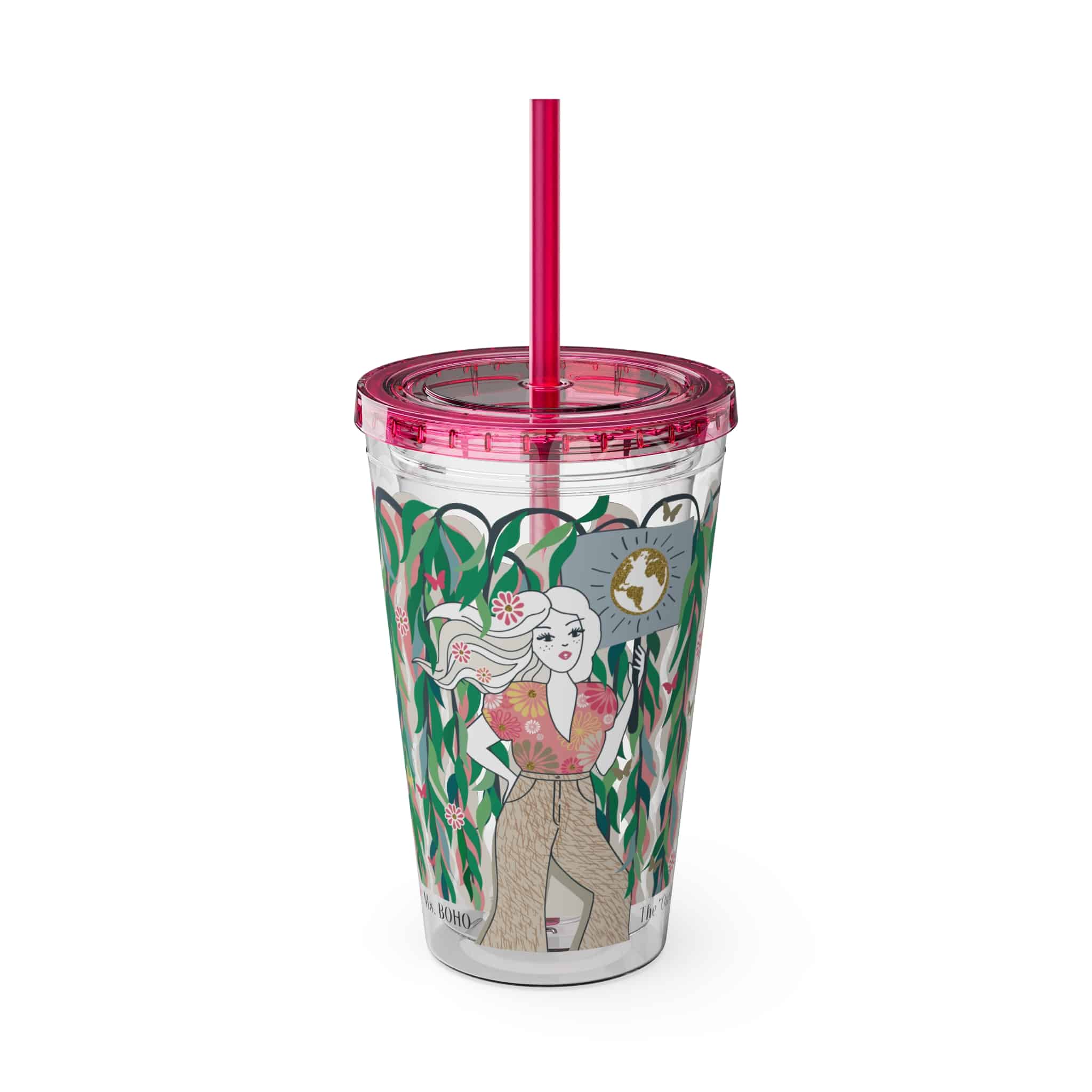 Ms. Boho Sunsplash Tumbler with Straw, 16oz - Image 13
