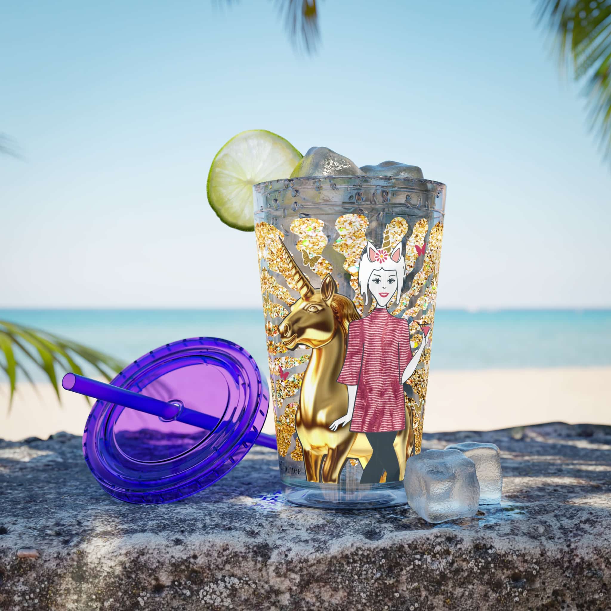 Ms. High Maintenance Sunsplash Tumbler with Straw, 16oz - Image 41