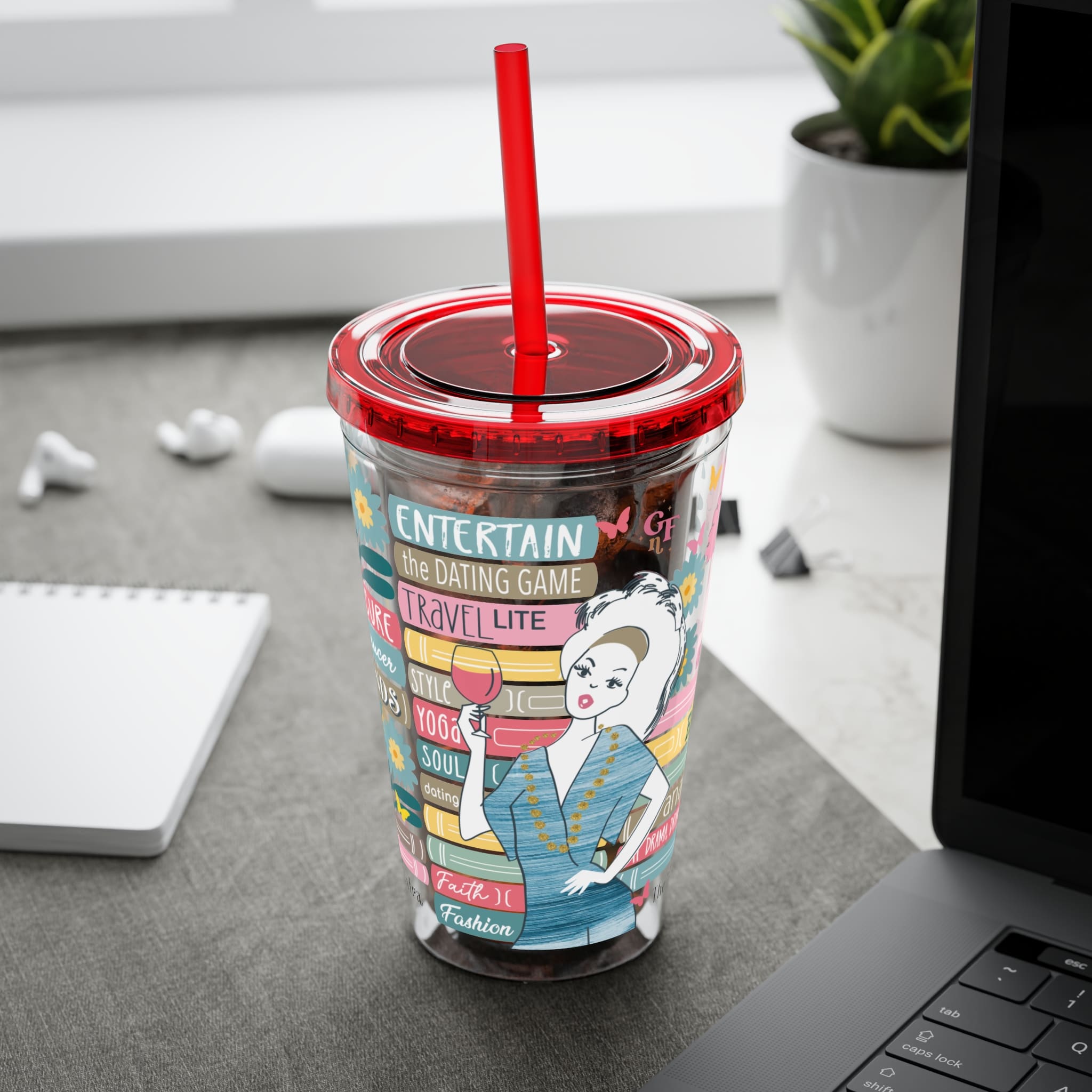 Ms. Extra Sunsplash Tumbler with Straw, 16oz - 2 - Image 48