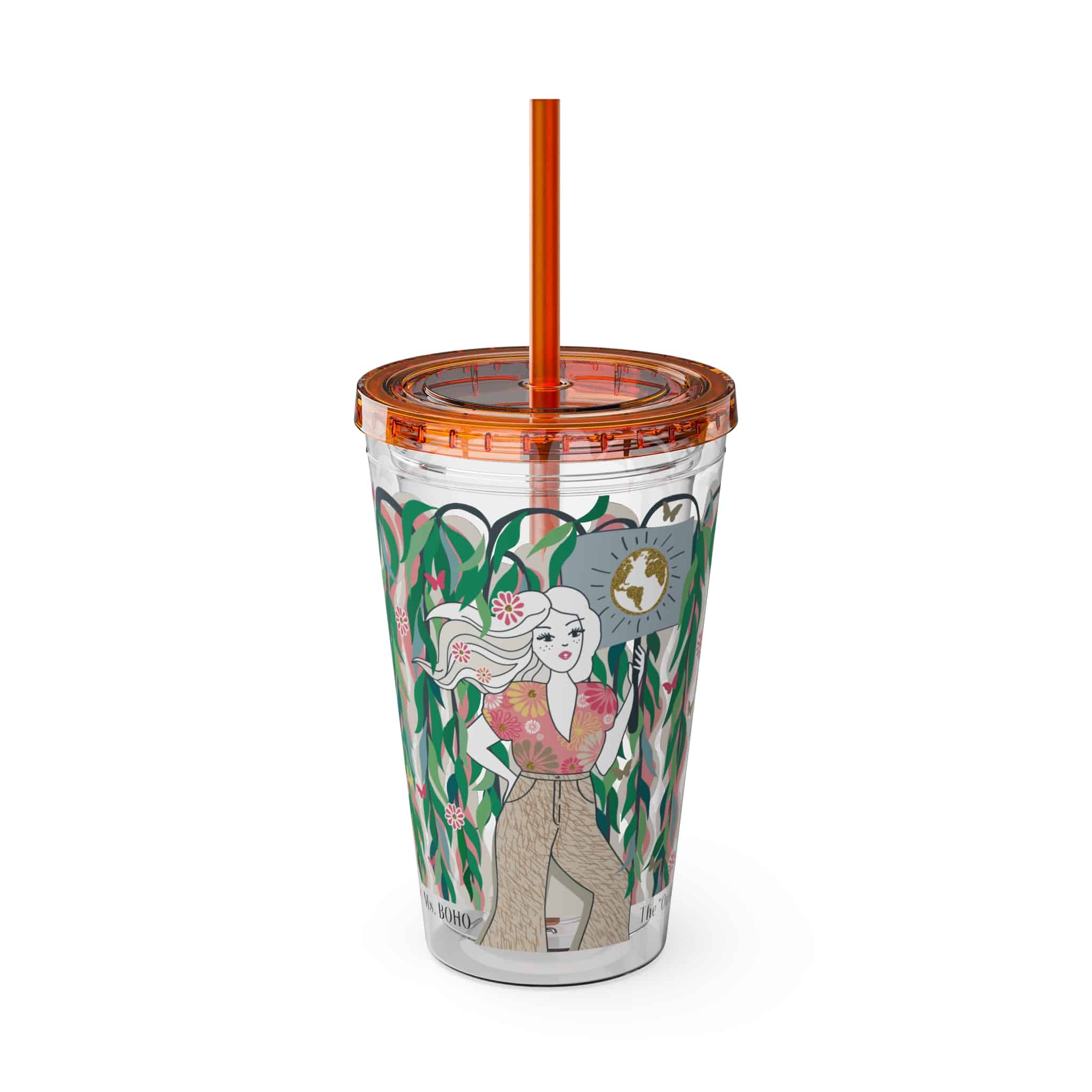 Ms. Boho Sunsplash Tumbler with Straw, 16oz - Image 37
