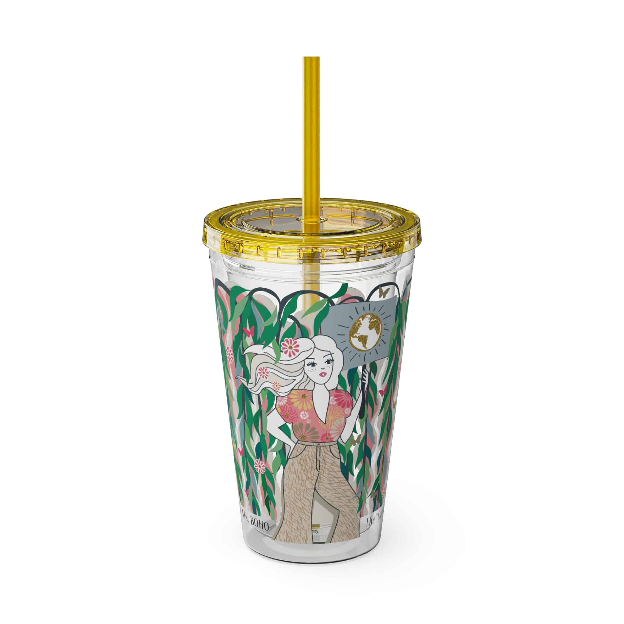 Ms. Boho Sunsplash Tumbler with Straw, 16oz - Image 25
