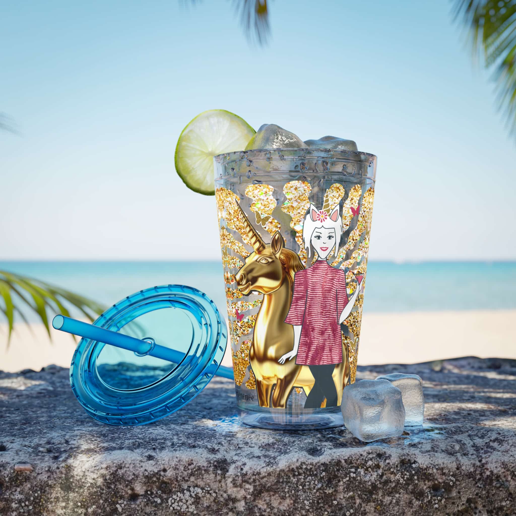 Ms. High Maintenance Sunsplash Tumbler with Straw, 16oz - Image 29