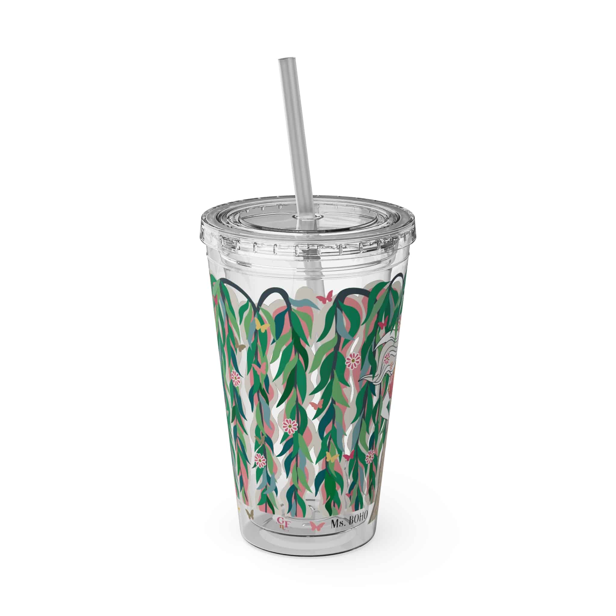 Ms. Boho Sunsplash Tumbler with Straw, 16oz - Image 8