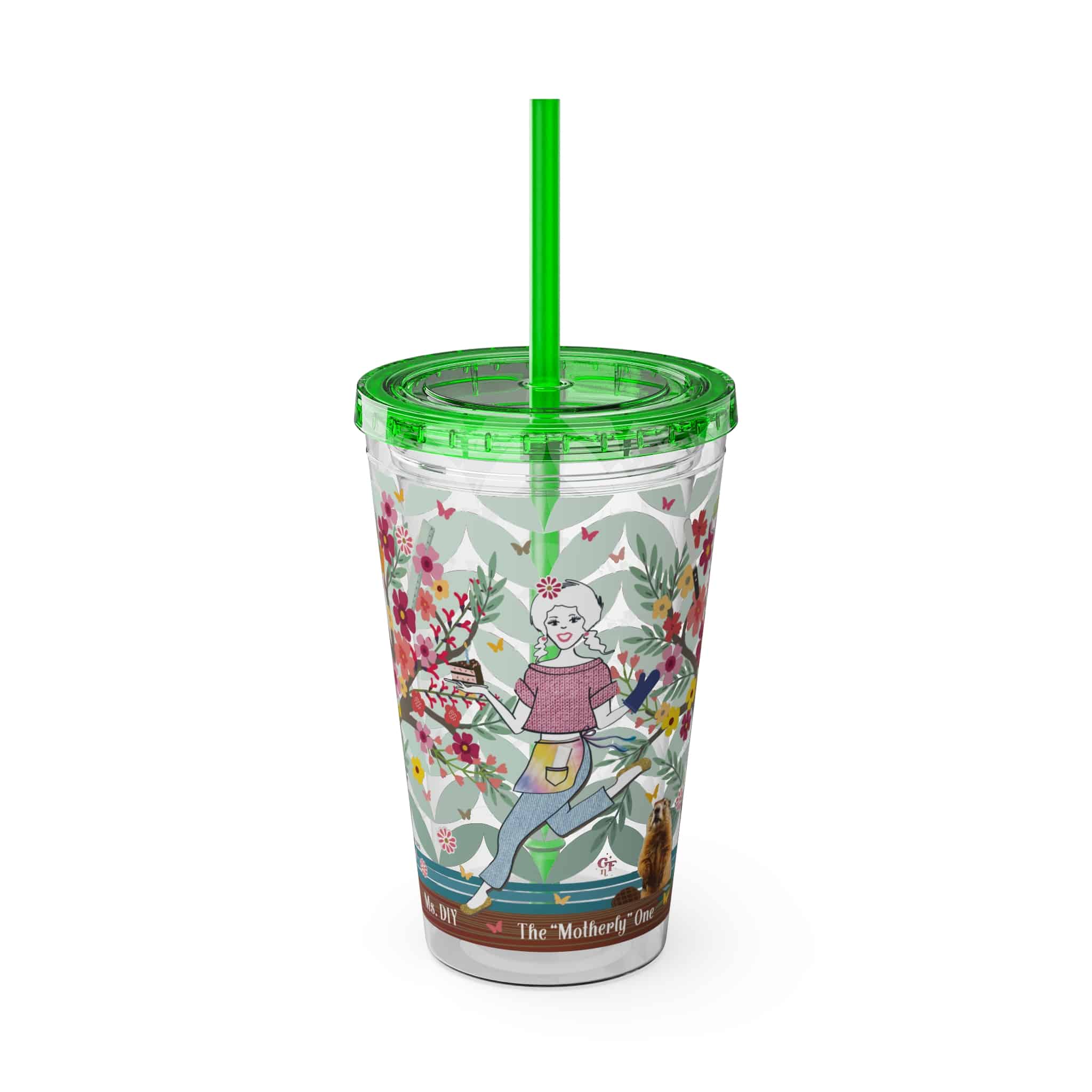 Ms. DIY Sunsplash Tumbler with Straw, 16oz