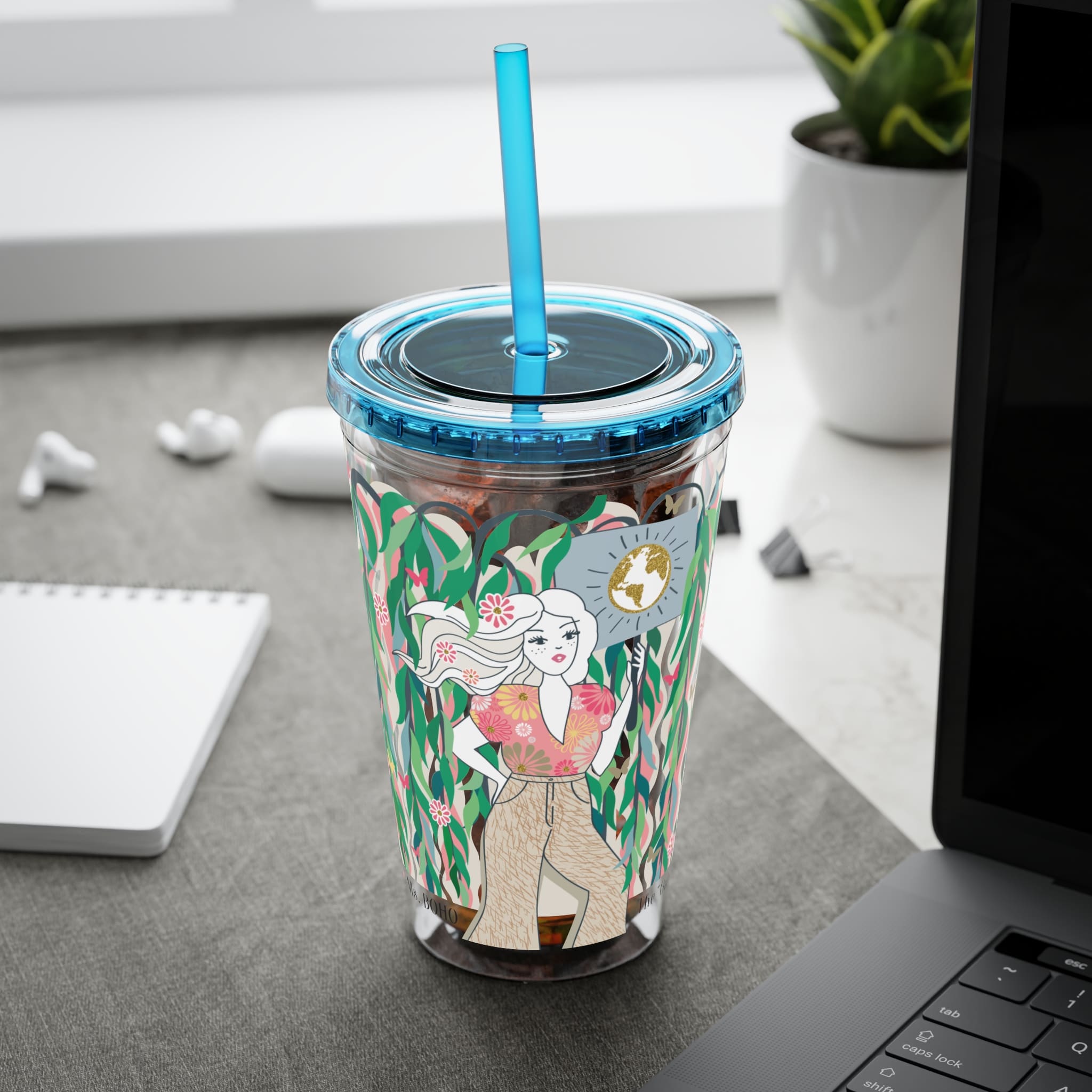 Ms. Boho Sunsplash Tumbler with Straw, 16oz - Image 24