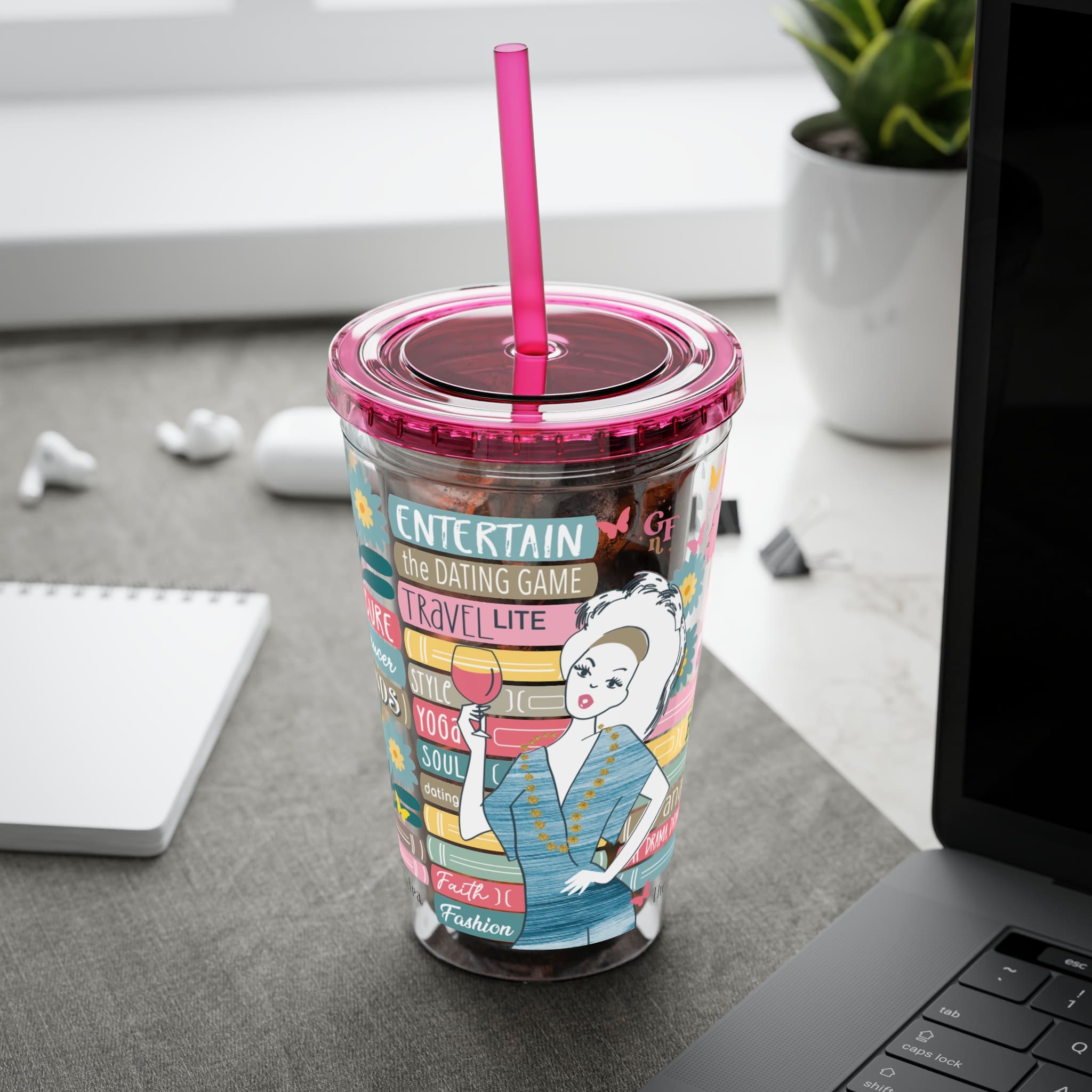 Ms. Extra Sunsplash Tumbler with Straw, 16oz - 2 - Image 24
