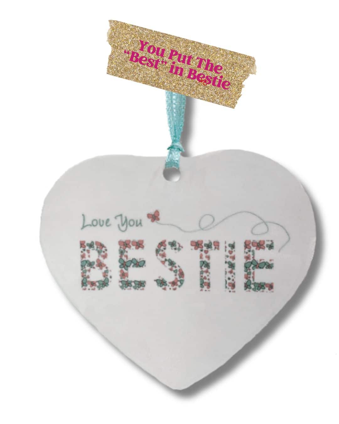 love you bestie ceramic ornament