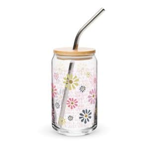 Far Out & Fabulous Can-shaped Glass Dancing Daises - Pink - 2 Options