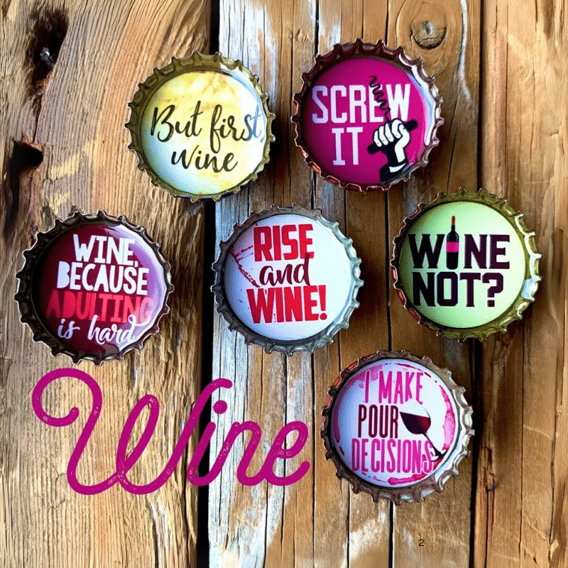wine theme magnets